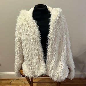Free People Once Upon a Hood Jacket white fur Medium